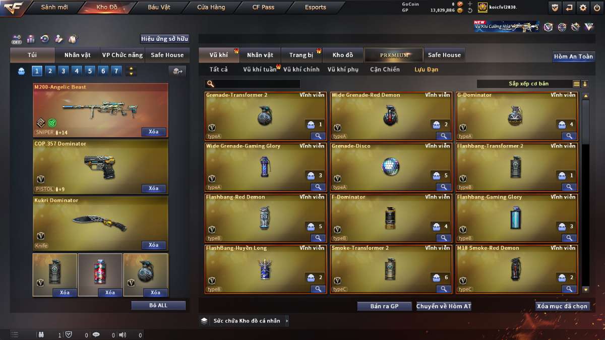 shop acc cf uy tin gia re
